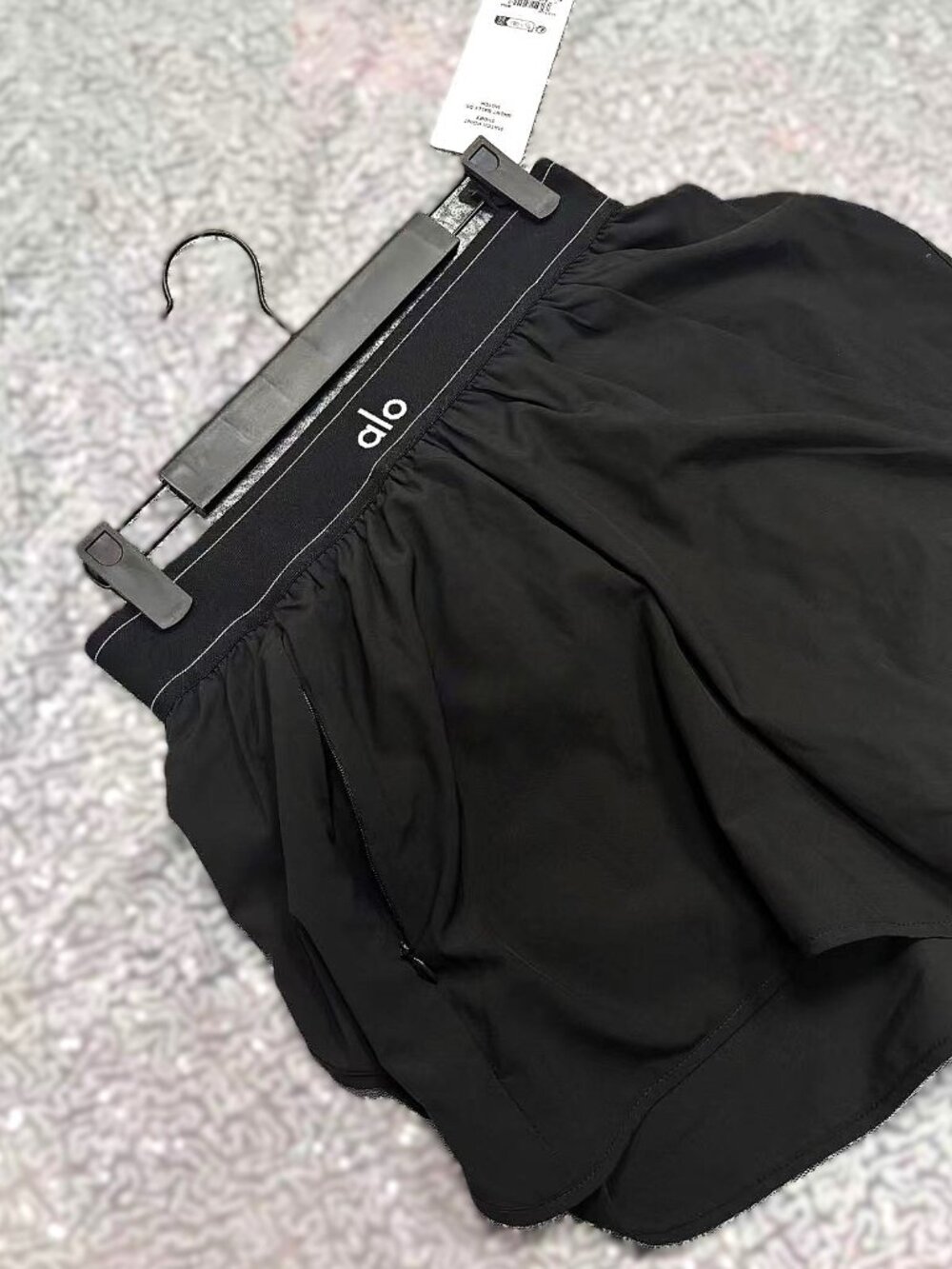 🎾ALO Yog Match Point Shorts Black High-Waisted Slimming Tennis Training Shorts - Picture 3 of 8